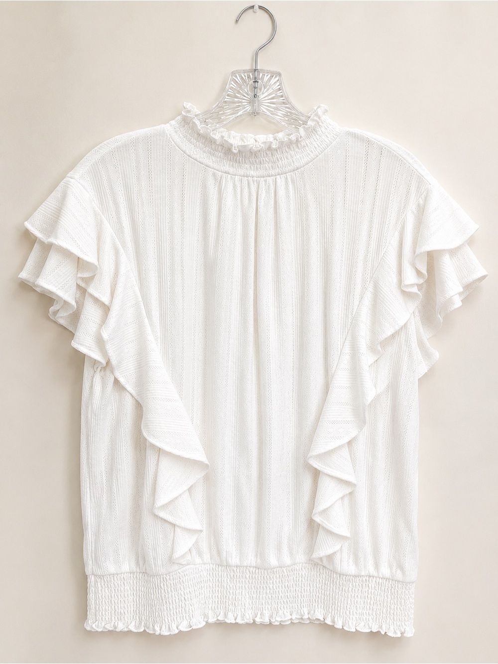 LOFT Ruffled Mock Neck Top - Picture 2 of 3
